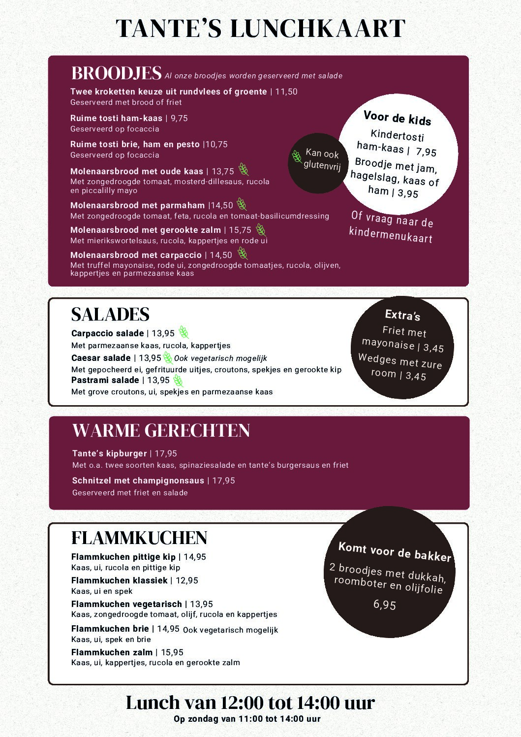 Menukaart | Restaurant Tante Stoof